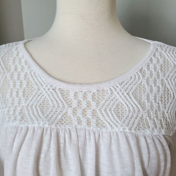 Gap White Lace Linen Blend Tunic Top XS - Picture 3 of 16